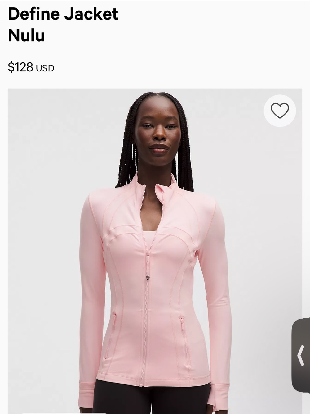 Lulu lemon Define Jacket - Light Pink